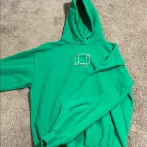 GREEN CUBE EMBROIDERED HOODIE